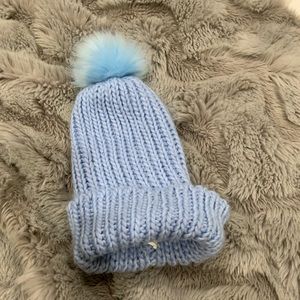 Baby blue knit beanie
